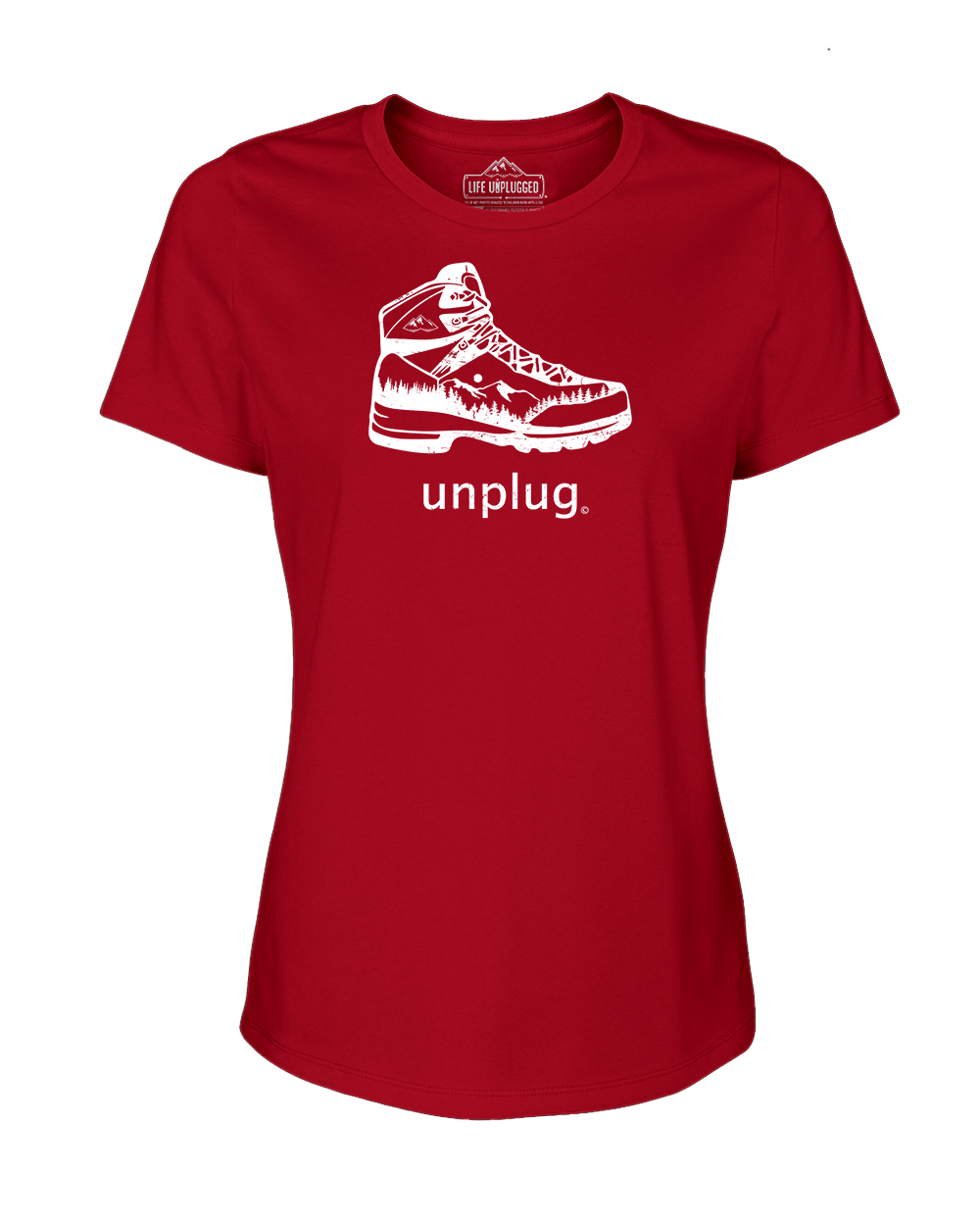 Hiking Boot Mountain Scene Women's T-Shirt
