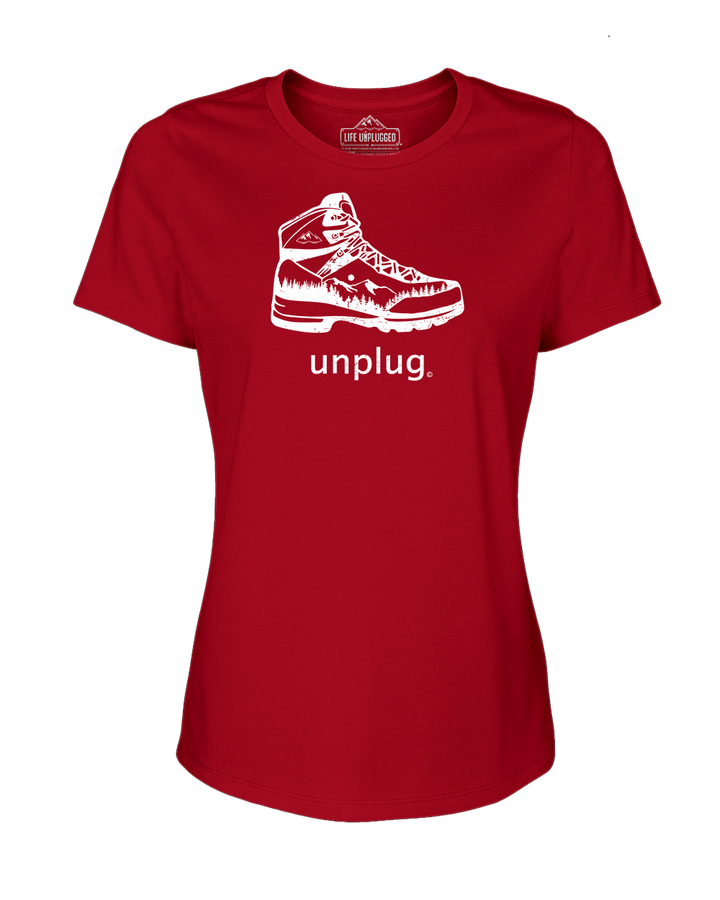 Hiking Boot Mountain Scene Women's T-Shirt