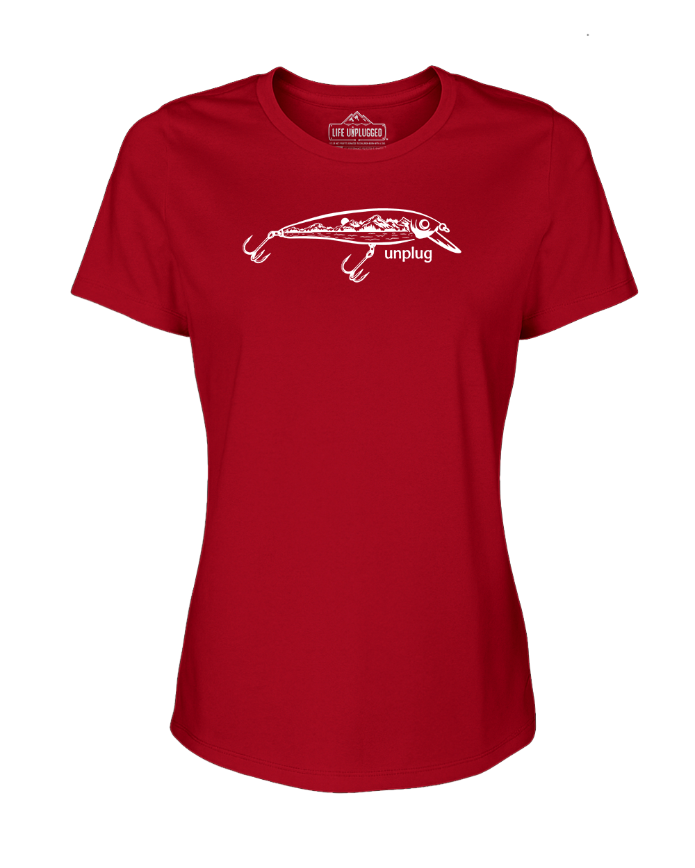 Fishing Lure Mountain Scene Women's T-Shirt