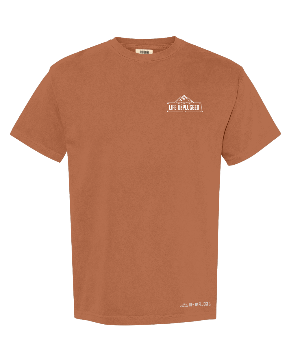 LIFE UNPLUGGED LOGO LEFT CHEST Cotton T-Shirt powered by Comfort Colors® SMALL - YAM BLOWOUT