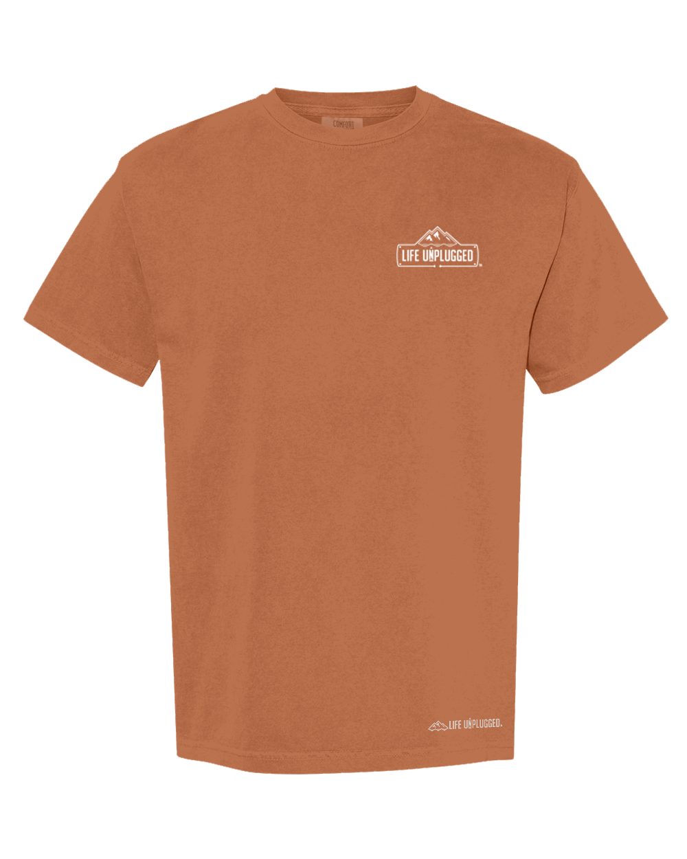 LIFE UNPLUGGED LOGO LEFT CHEST Cotton T-Shirt powered by Comfort Colors® SMALL - YAM BLOWOUT