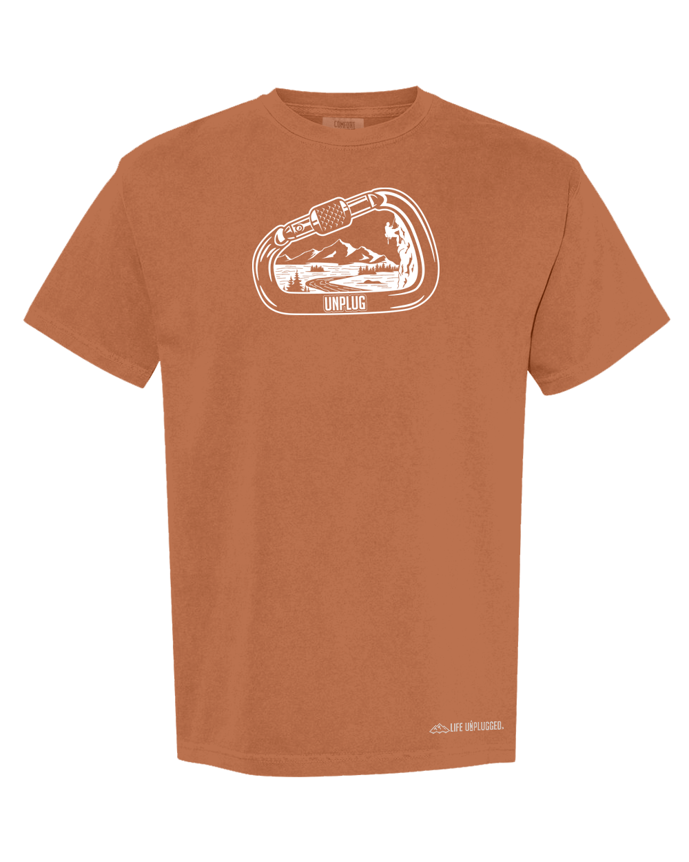 ROCK CLIMBING MOUNTAIN SCENE Cotton T-Shirt powered by Comfort Colors®