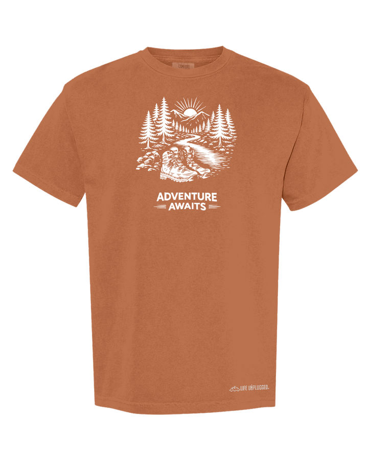 ADVENTURE AWAITS Cotton T-Shirt powered by Comfort Colors®