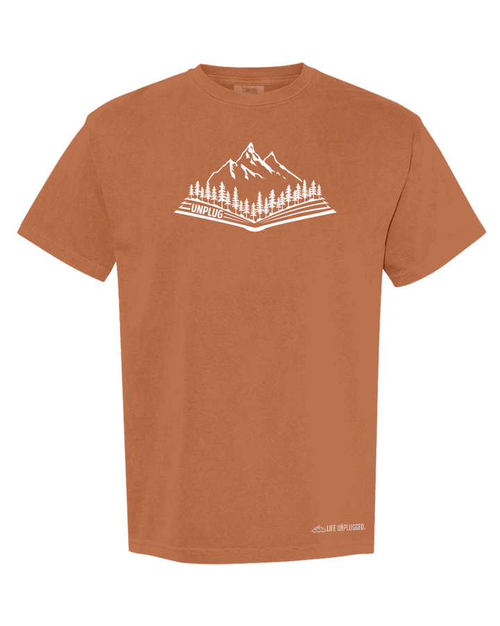 OPEN BOOK MOUNTAIN SCENE Cotton T-Shirt powered by Comfort Colors®