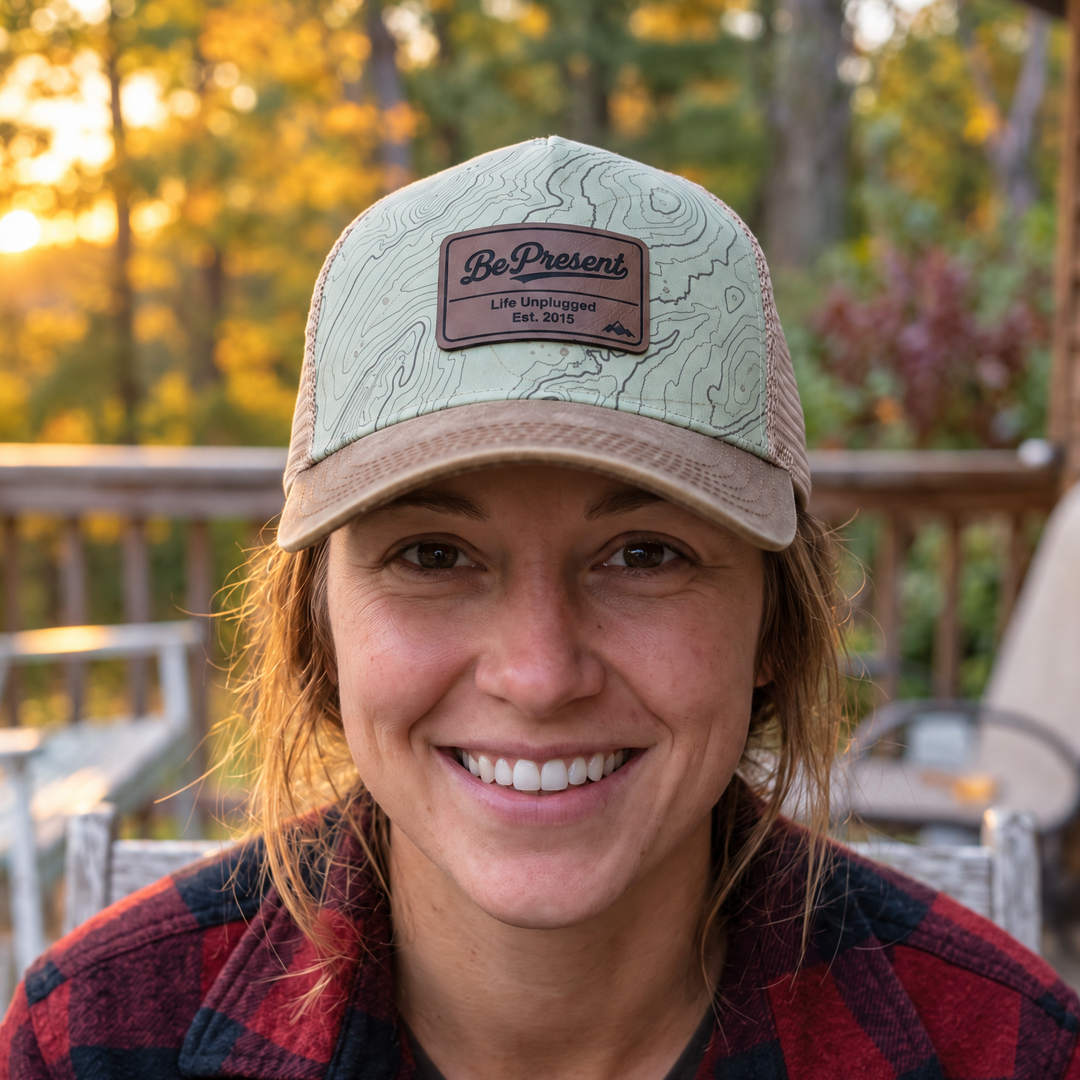 Limited Edition Topographical Rugged Mid Profile Snapback Hat — Front view