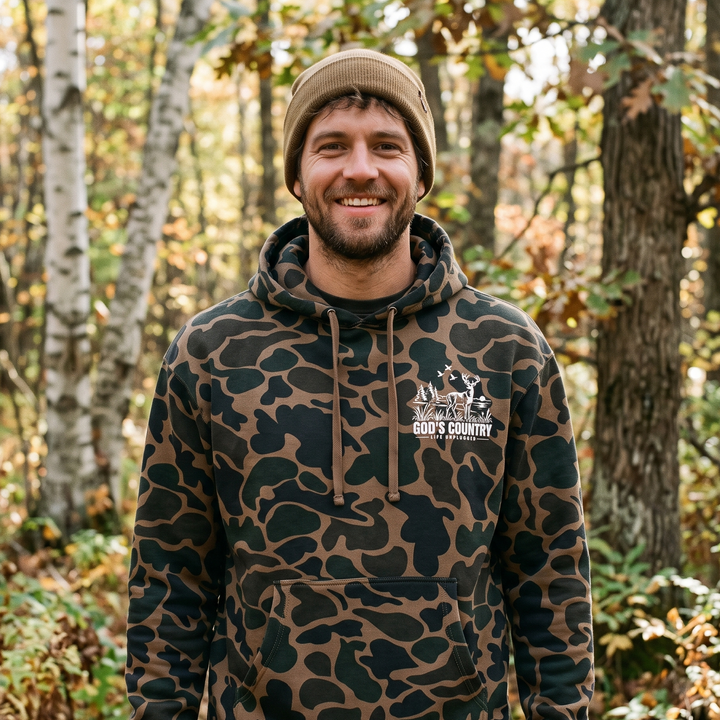Limited Edition God's Country Duck Camo Heavyweight Hoodie — Front view