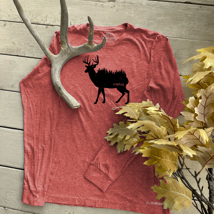 Deer In The Trees Premium Polyblend Long Sleeve T-Shirt