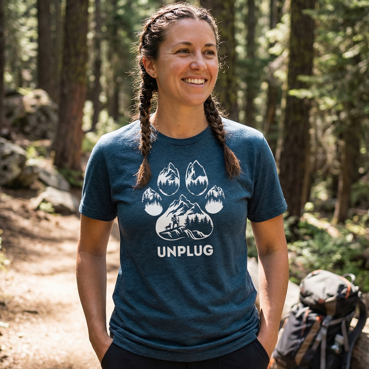 Paw Print Mountain Scene Triblend T-Shirt