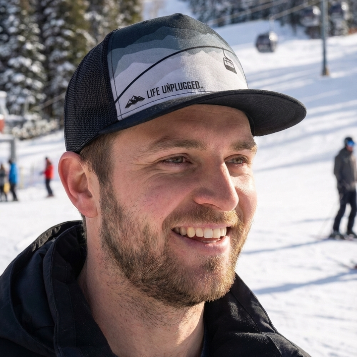 Limited Edition Ski Lift Mountain Mid Profile Snapback Hat