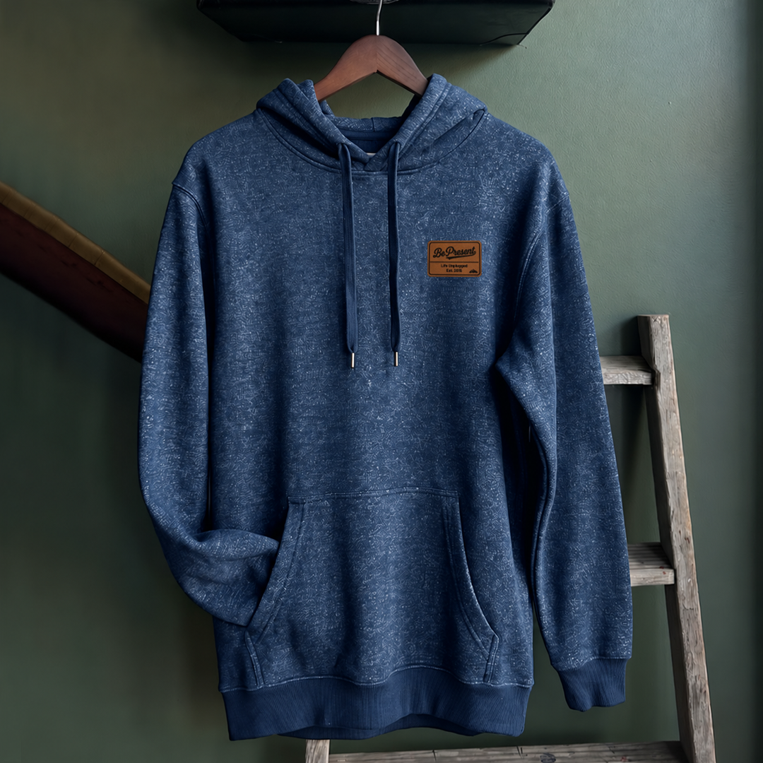 Nantucket Super Soft Sweater Hoodie Be Present Leather Patch