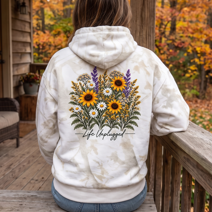 Limited Edition Full Color Wildflower White Camo Oversized Heavyweight Hoodie
