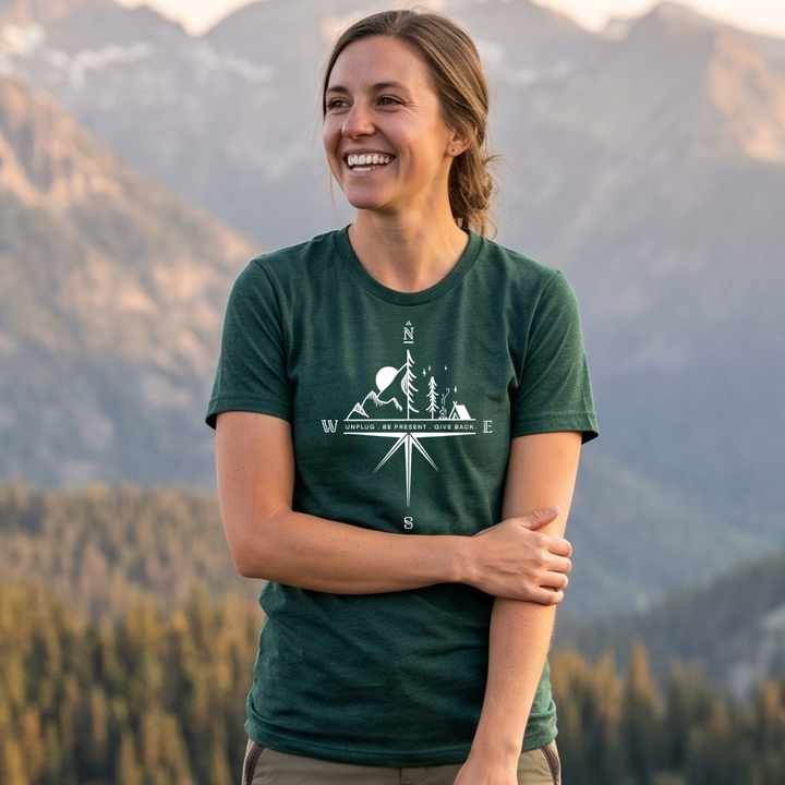 Compass Mountain Scene Triblend T-Shirt