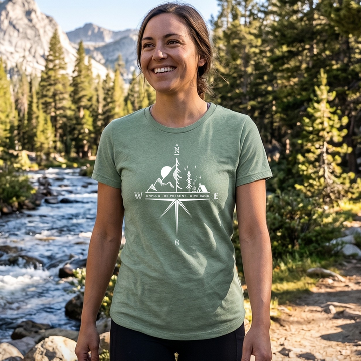 Compass Mountain Scene Women's T-Shirt