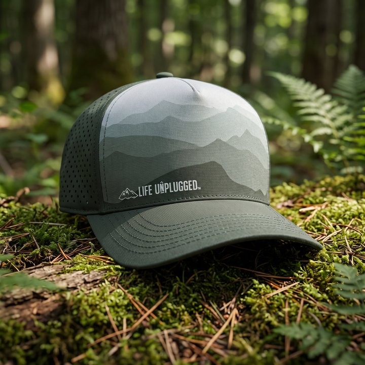 Limited Edition Dark Forest Mountain Range High Crown Performance Snapback
