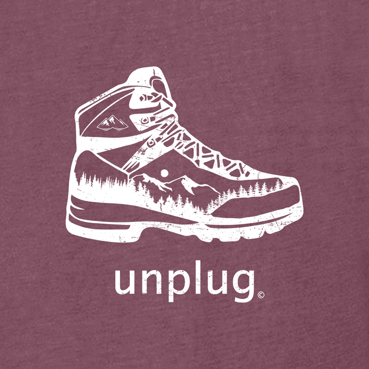 Hiking Boot Mountain Scene Women's T-Shirt