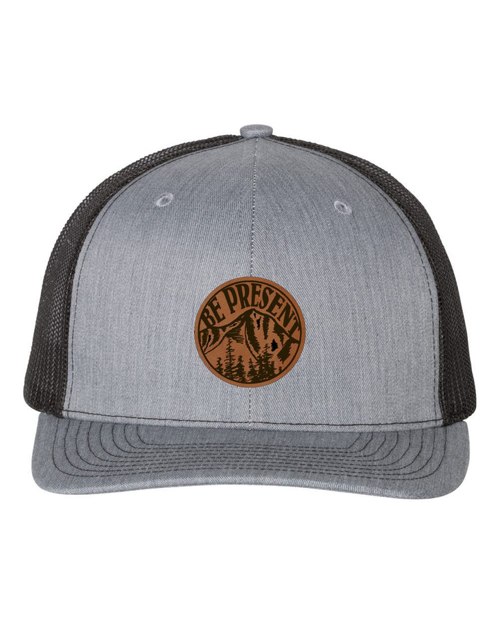 Be Present Mountain Leather Patch Hat - The Wanderheart Project