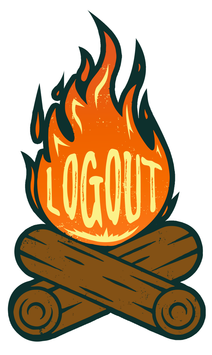 Log Out Campfire Vinyl Sticker