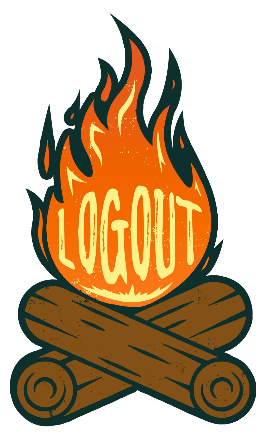 Life Unplugged Sticker Log Out Campfire Vinyl Sticker – Life Unplugged