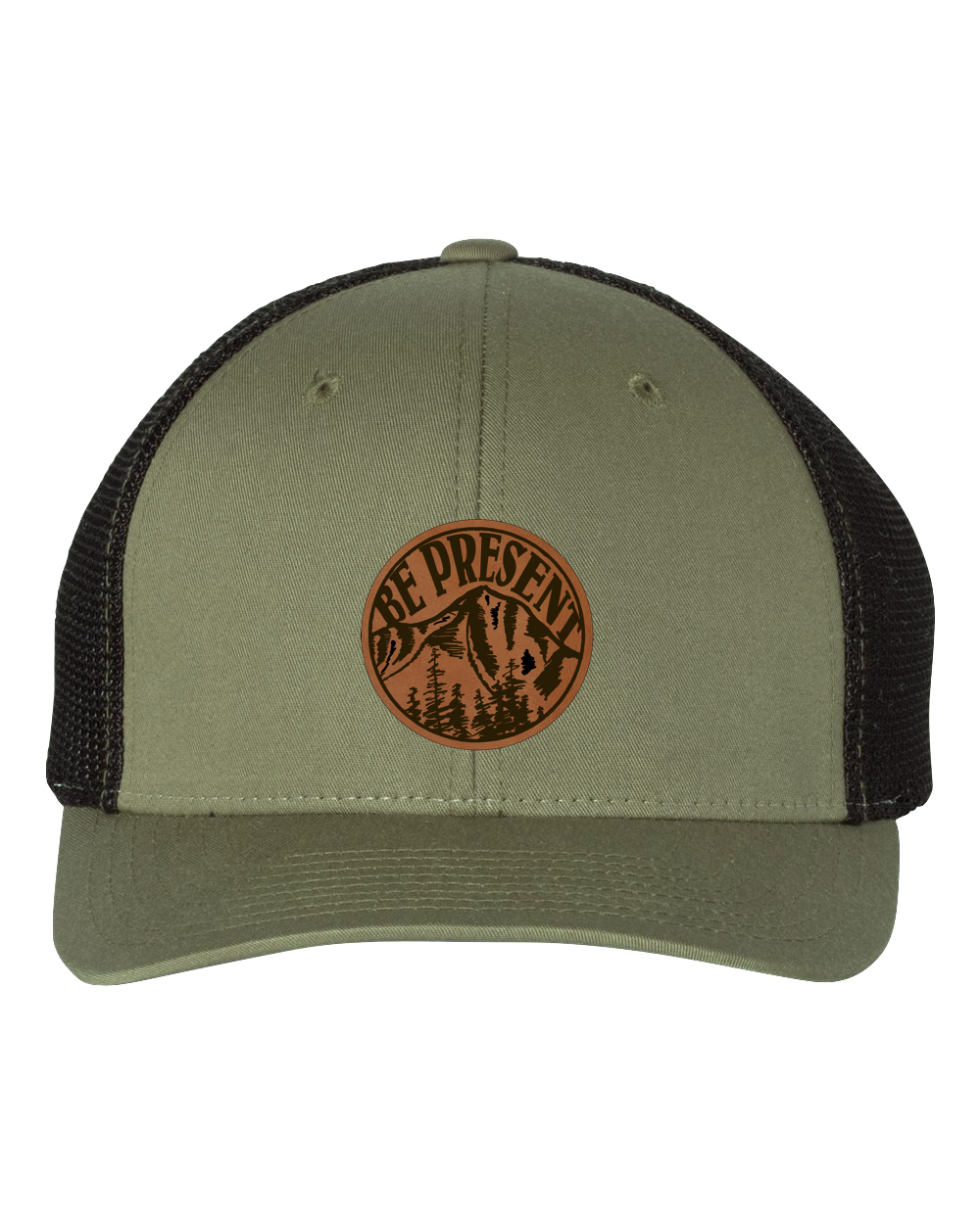 Be Present Mountain Leather Patch Hat - The Wanderheart Project