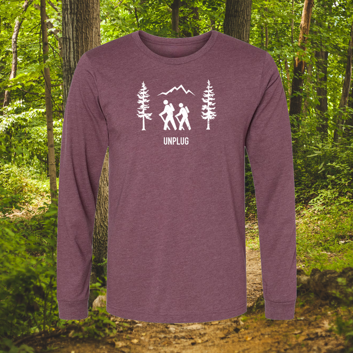 LIMITED DROP! Hiking Scene Premium Polyblend Long Sleeve T-Shirt - The Wanderheart Project